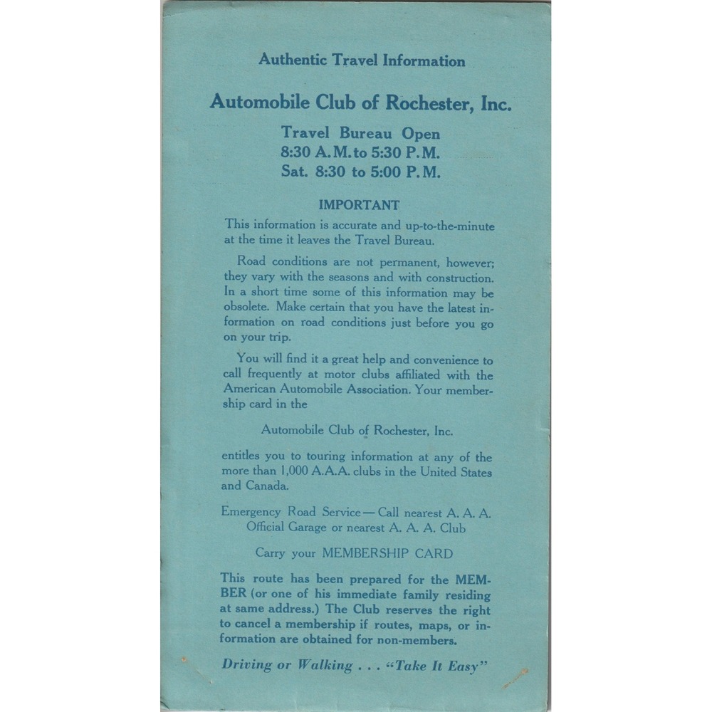 Vintage AAA Triptik Rochester NY to Cleveland OH Travel Map Guide Folder VG - Picture 3 of 4